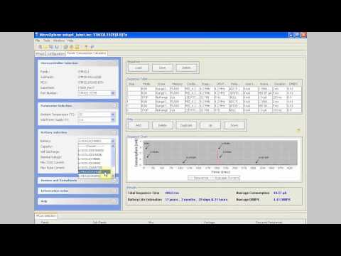Power consumption calculator for STM32L