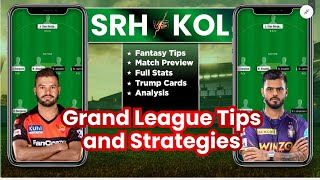 SRH vs KOL Dream11 Grand League Team Prediction, SRH vs KKR Dream11, Hyderabad vs Kolkata Dream11