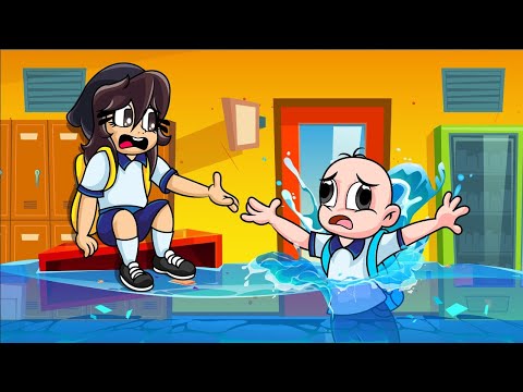 BABY NOOB ESCAPES THE FLOOD AT SCHOOL! 🌊😱 WILL BABY NOOB AND NOOBSI SURVIVE?
