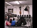 Triceps press with 61kgs dumbbells 5x12 reps with legs up
