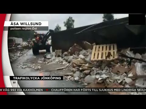 Stopp på E4:an - "Kan hålla på under natten" - Nyheterna (TV4)