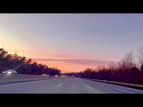 Driving along the A3 Autobahn near Erlenstegener Forst | Germany
