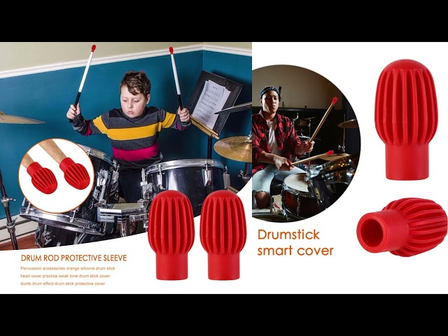 Vídeo relacionado con 4 piezas de silenciador de tambor de silicona, puntas de práctica silenciosas, accesorio de percusión, accesorio de repuesto para instrumentos musicales (naranja y gris)