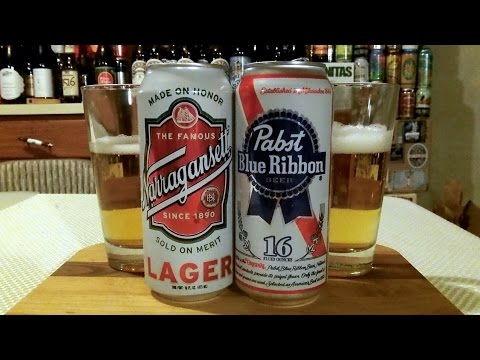 Pabst Blue Ribbon vs. Narragansett Lager DJs BrewTube Beer Review #952 - #953