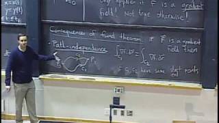 Lec 20: Path independence and conservative fields | MIT 18.02 Multivariable Calculus, Fall 2007