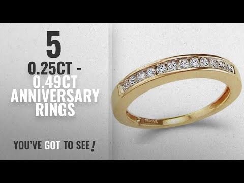 10 Best 0.25Ct - 0.49Ct Anniversary Rings: Size - 9 - 14k Yellow Gold Round Cut Twelve Diamond