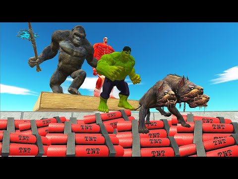 Monstres Jump in Dynamite Stairs - Animal Revolt Battle Simulator