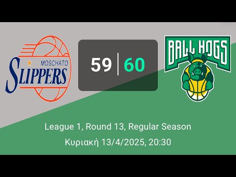 Moschato Slippers 59-60 Ball Hogs - (Round13-League1-13/04/2025)