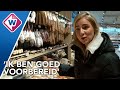 Topdrukte in supermarkten door inkopen voor het kerstdiner