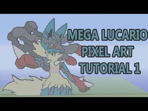 Minecraft Mega Lucario Pixel Art Tutorial Part 1 (Pokemon)