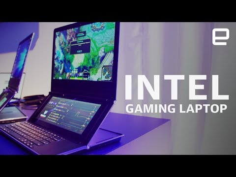 Intel dual-screen gaming laptop prototype Honeycomb Glacier Hands-On at Computex 2019