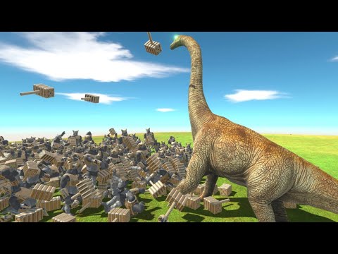 LEVEL 9999 Brachiosaurus God vs 300 Apes Animal Revolt Battle Simulator