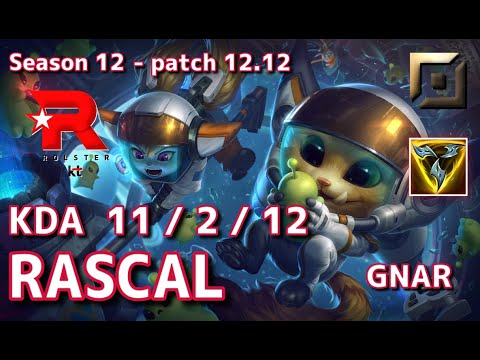 【KRサーバー/M1】KT Rascal ナー(Gnar) VS ルシアン(Lucian) TOP - Patch12.12 KR Ranked【LoL】