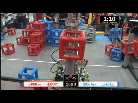 2015 VRC Tech Q3 - 5408F 4393P vs 2059A 1028A - 70 to 64 - VEX Worlds 2015 - Technology Division