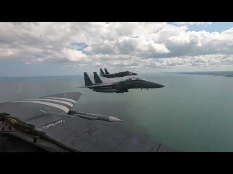 F-15 D-Day 75th Anniversary Missing Man Flyover, Omaha Beach