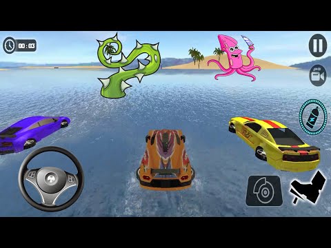 Floating Water Car Driving - Floating Beach Drive Simulator - Android GamePlay