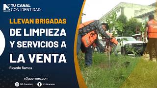 Llevan brigadas de limpieza y servicios a La Venta