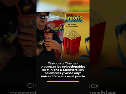 Cinépolis y Cinemex presentan los coleccionables de ''Minions & Monsters' con palomeras y vasos cuya única diferencia es el precio