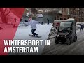 Amsterdammers genieten volop van sneeuw - Compilatie