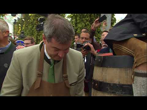 Oktoberfest 2017: Markus Söder Zapft im Hofbräu an