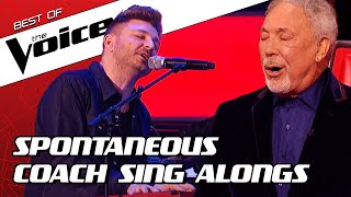 TOP 10 | SURPRISE Coach SING ALONGS during the Blind Auditions in The Voice