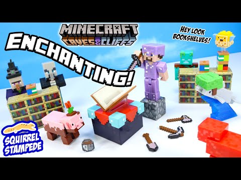 Minecraft Caves & Cliffs Enchanting Room and Action Figures Review