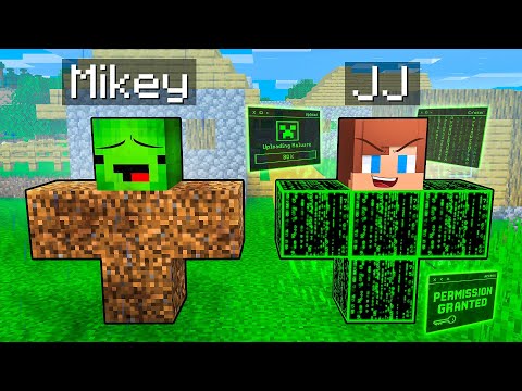 JJ and Mikey: POOR vs HACKER Golem Shapeshift Battle in Minecraft - Maizen