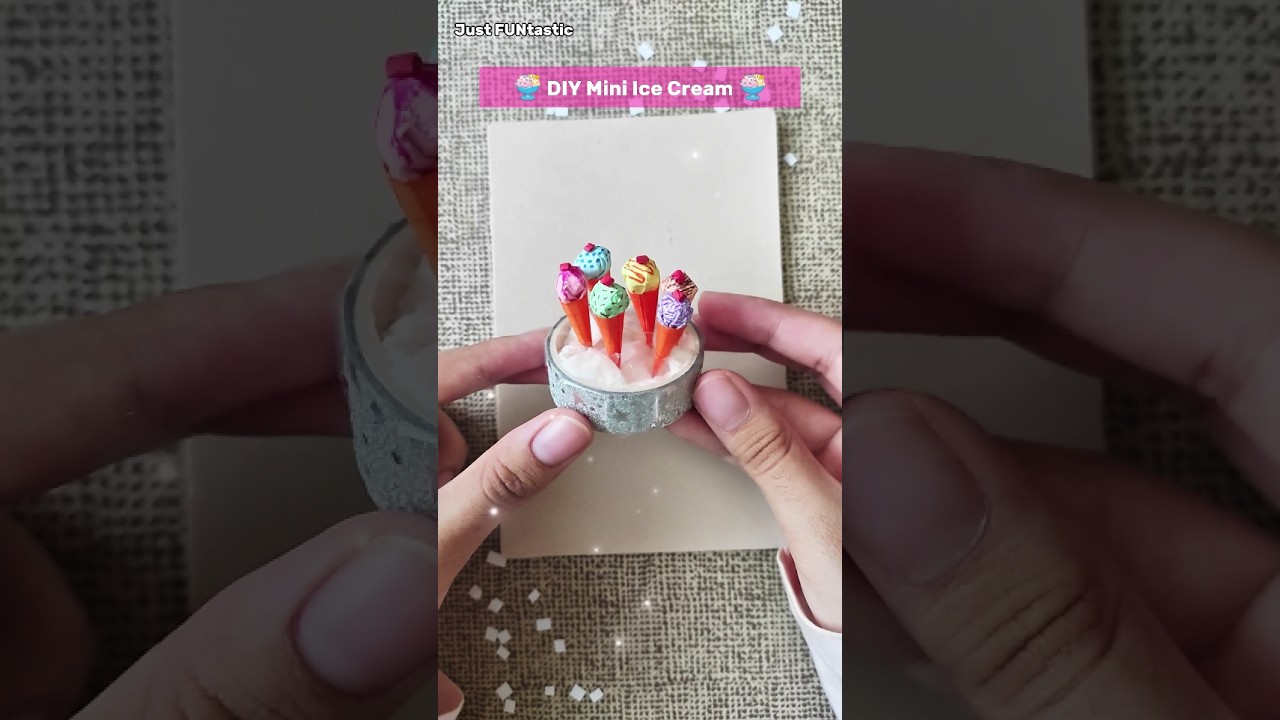 DIY Miniature Paper Ice Cream Cone 🍦 | Mini, Sweet & Cute! 😍 #miniature #diyminiature #papercrafts