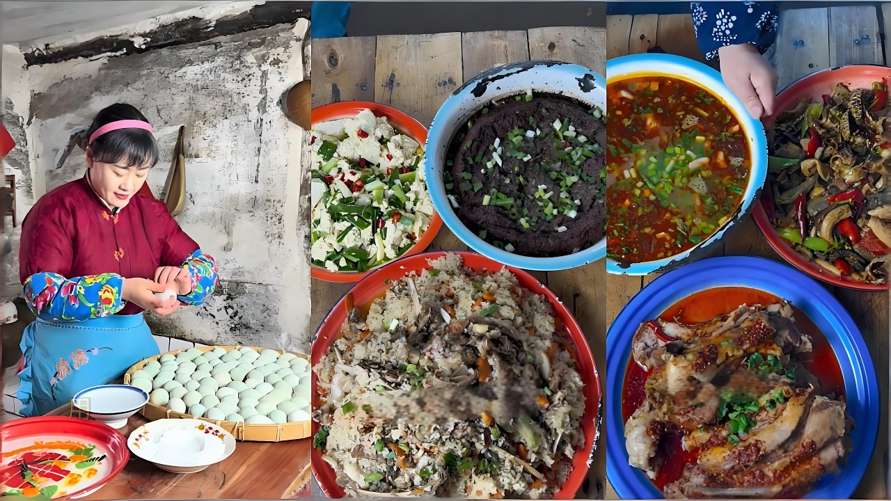 農家拿手菜：流油腌蛋配蒸肉焖子，好吃又實在#food #cooking #delicious #家庭菜