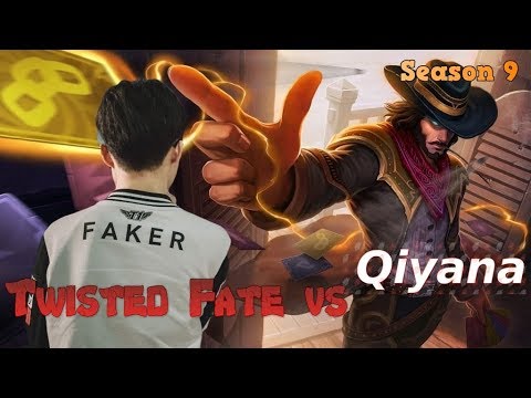 Faker - Twisted Fate vs Qiyana Mid - Patch 9.19 LoL Season 9 KR Ranked | League of Legends Replays