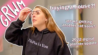 GRWM Q&A our house plans, our next pet, + 2022 digital planner update. | vlogmas day 15