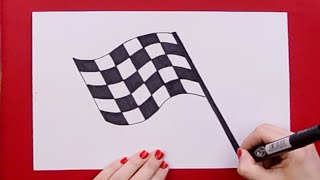 How to draw a checkered flag (car racing)