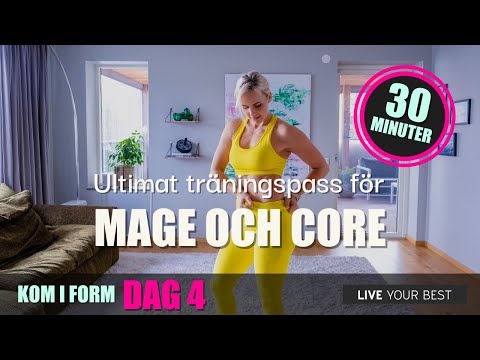 KOM I FORM dag 4 - Träna mage och core utan redskap i 30 minuter - TRÄNA HEMMA