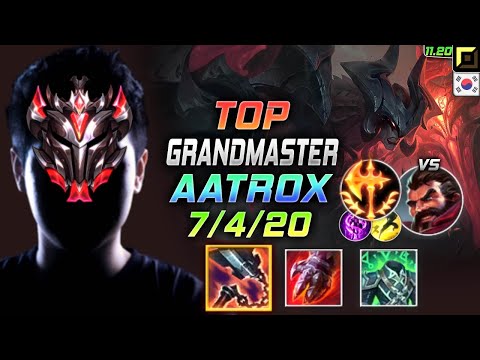 GrandMaster Aatrox TOP vs Graves - 천상계 탑 아트록스 템트리 룬 선혈 정복자 エイトロックス Атрокс 暗裔剑魔 厄薩斯 - KR 11.20
