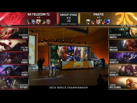 SKT vs FNC Highlights Game 2 Worlds 2019 Group C Day 7 | SK Telecom T1 vs Fnatic