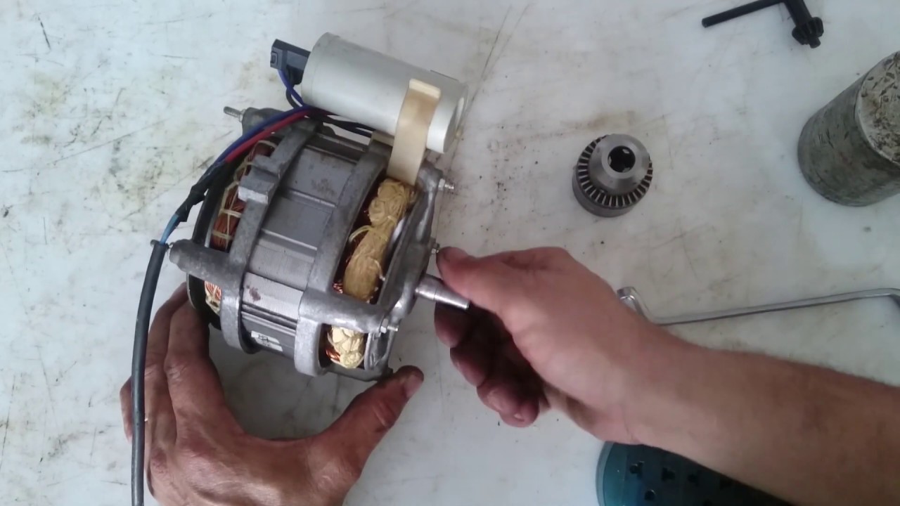 IDEIA BRILHANTE COM MOTOR DE TANQUINHO e adaptar mandril no eixo e inverter s/trocar os fios