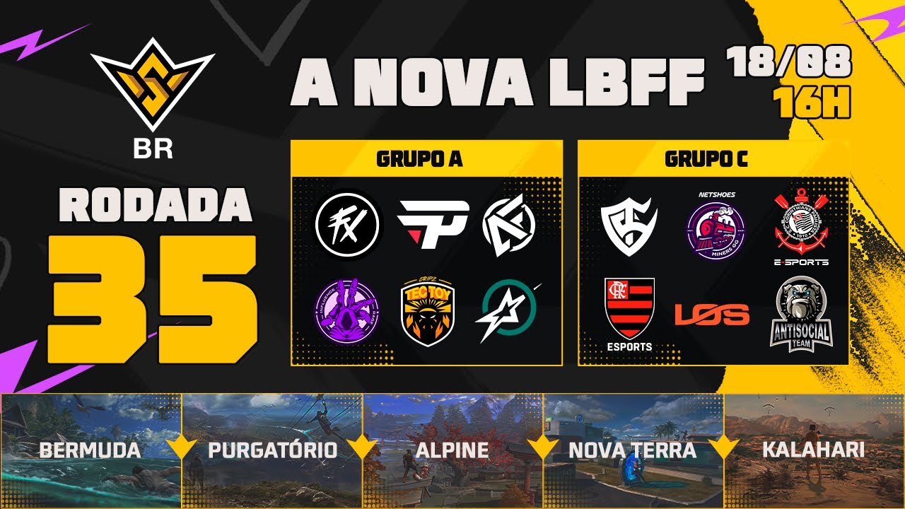A NOVA LBFF🚨FFWS BR 🏆RODADA 35 - GRUPOS A e C | LBFF 🚨 #FREEFIRE