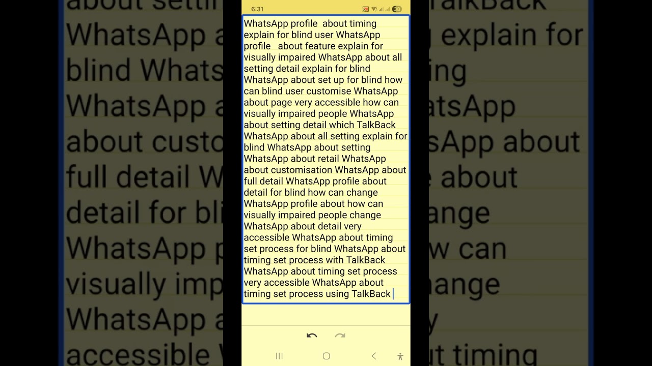 WhatsApp profile about timing setup confusion solve for blind WhatsApp about timer customisation 