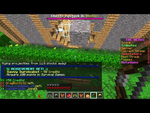 Minecraft: Hunger Games! Game:1 - Double Bow Kill!