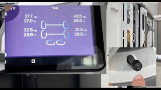 Tyre Pressure Monitoring of Caravan from Vehicle with Safiery Integrated Display - in Vehicle TPMS