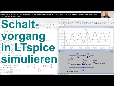 Transiente Simulation eines Schaltvorgangs für ein einfaches Netzwerk (aus Aufgabe 167) in LTspice