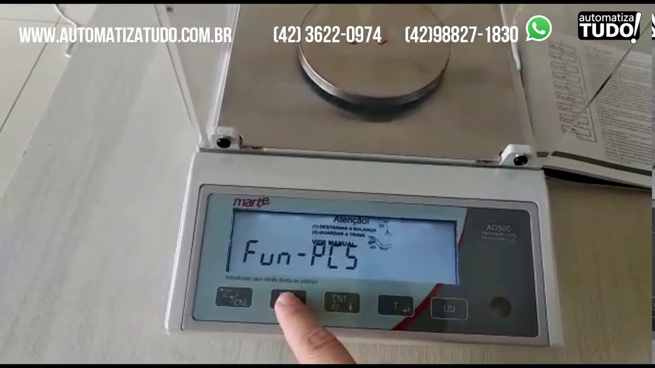 Demonstração Balança Analitica Marte 510g x 0,001g para laboratório