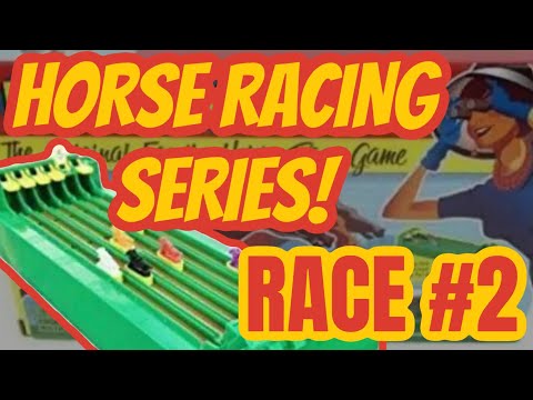 Race 2 of 10 Mechanical Horse Racing Derby Series!  Play Along! Pick a Horse! Game Night Ideas!
