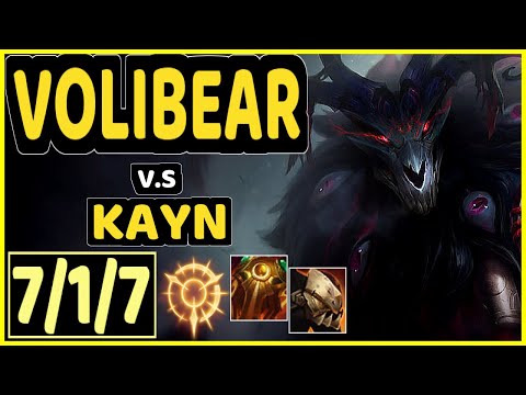 ELLIM (VOLIBEAR) vs KAYN - 7/1/7 KDA JUNGLE CHALLENGER GAMEPLAY - KR