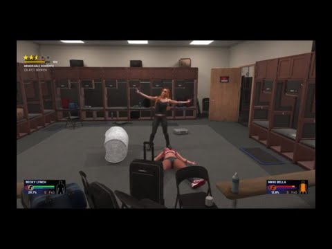 WWE 2K19 Becky Lynch VS Nikki Bella Backstage Brawl