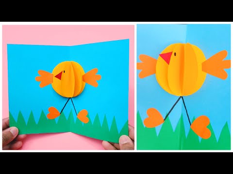Easy DIY Easter Card | 3D Pop up Easter Greeting Card | Easy Pop up Chick Card