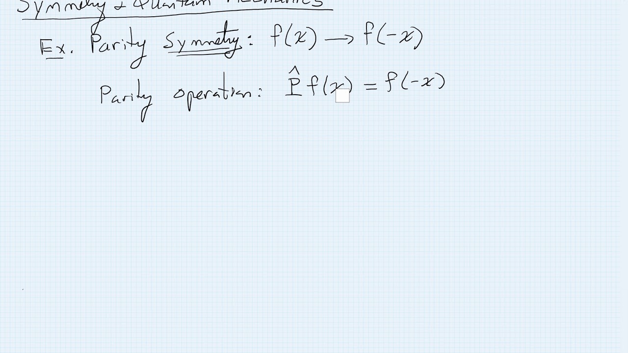 L30.4a Symmetry and QM   Parity Operator