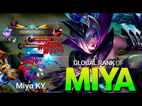 100% IMMORTAL!! Miyα KY Insane Burst Damage Almost MANIAC Build Global Rank of Miya - Mobile Legends