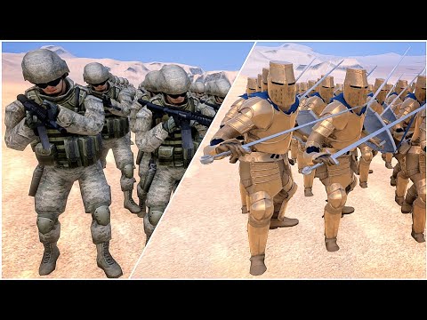 10,000 Golden Knights vs 5.000 Modern Soldiers - Ultimate Epic Battle Simulator | UEBS