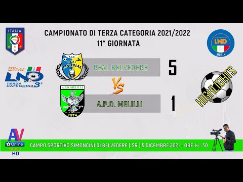 VIDEO HIGHLIGHTS - REAL BELVEDERE - MELILLI - TERZA CATEGORIA   2021/2022